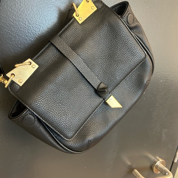 Foley + Corina NWOT leather Black and Gold Crossbody Bag - Picture 2 of 16